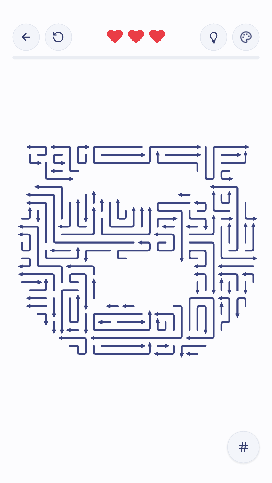 An Arrows puzzle forming a heart