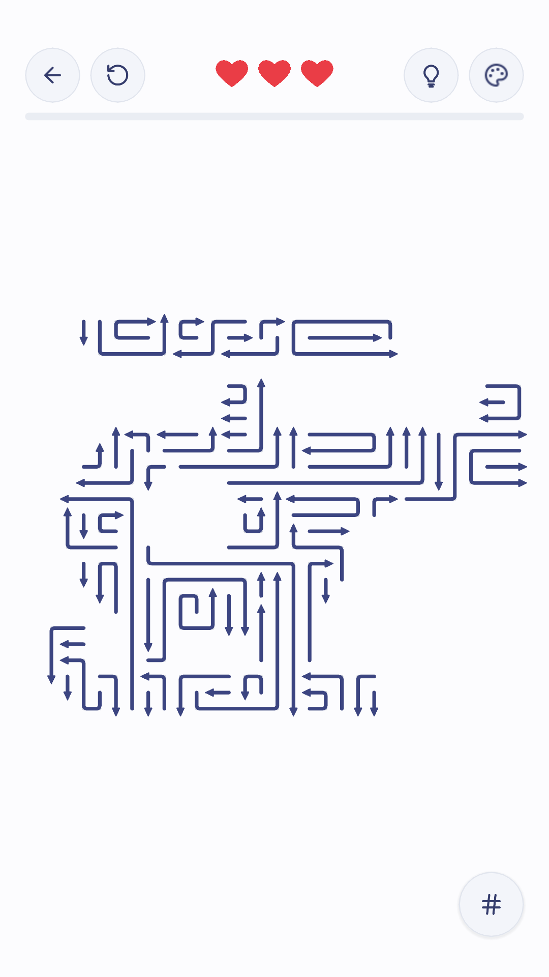 An Arrows puzzle forming a rabbit