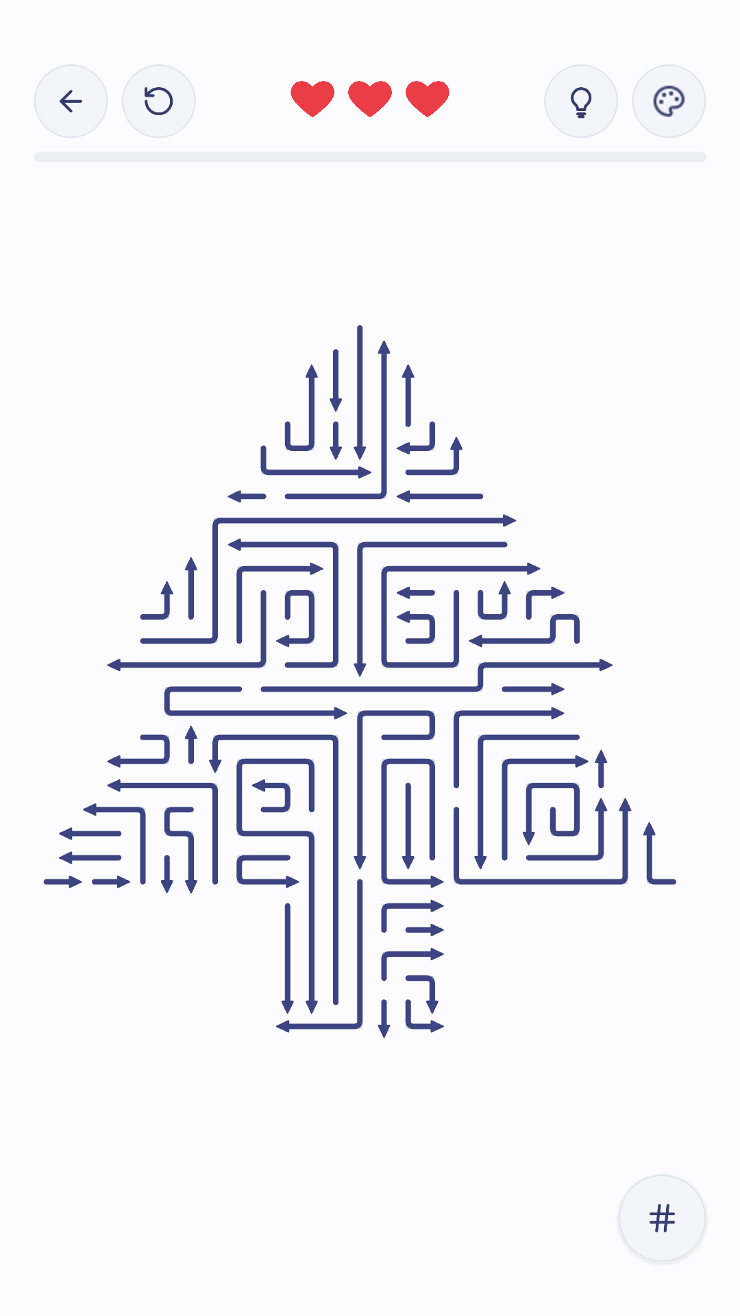 An Arrows puzzle forming a tree